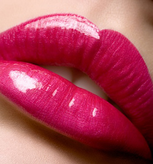 Picture of lips in bright pink color